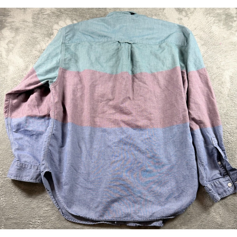 Vtg Eddie Bauer Shirt Mens L Colorblock Button Down Oxford 90s - Picture 7 of 7